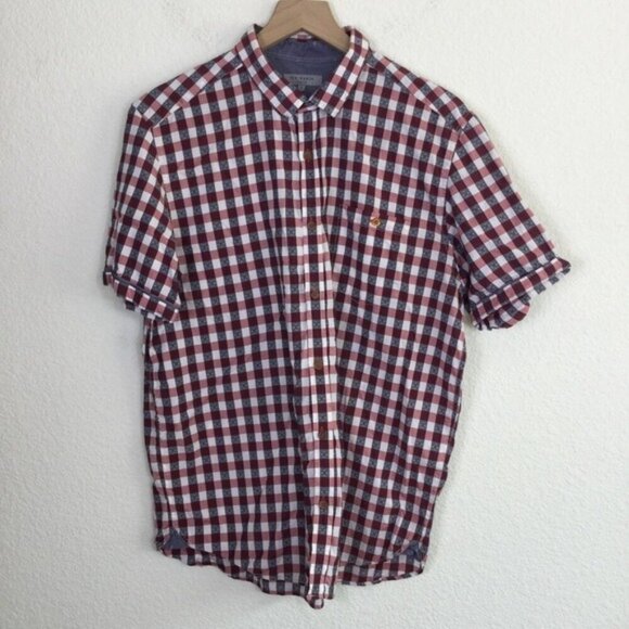 Ted Baker London Men’s Checkered Shirt – Size 5 (XL) - Picture 4 of 6